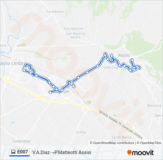E007 Bus Line Map