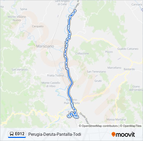 E012 bus Line Map