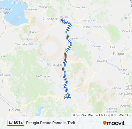 E012 bus Line Map