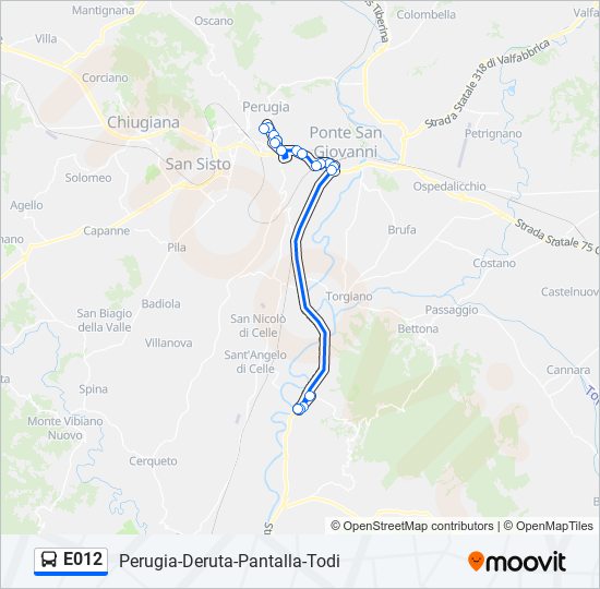 E012 bus Line Map