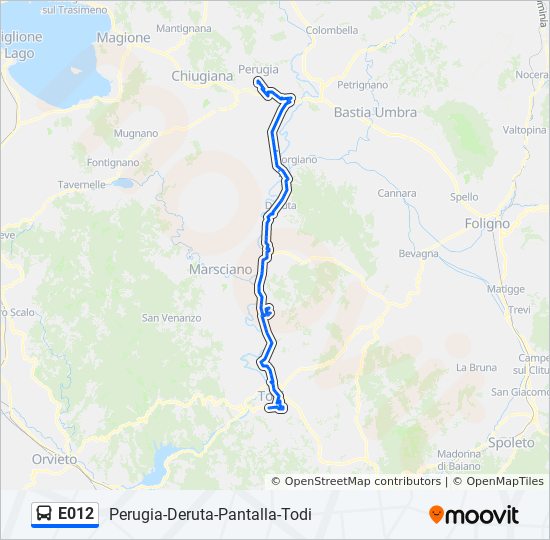 E012 bus Line Map