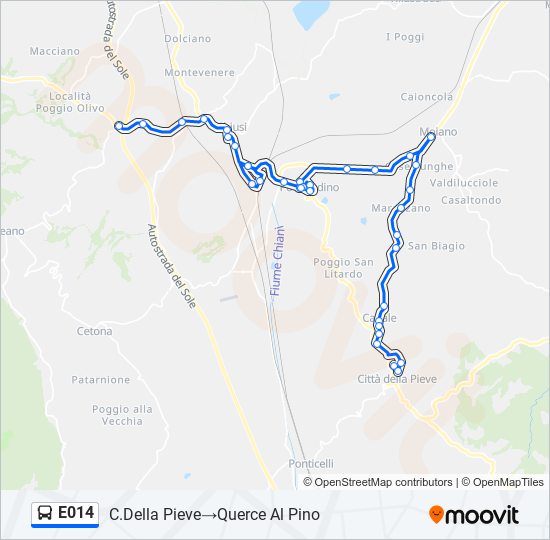 Percorso linea bus E014