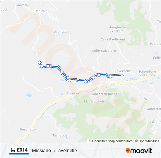 E014 bus Line Map