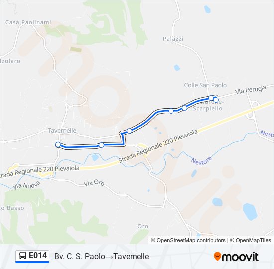 E014 bus Line Map