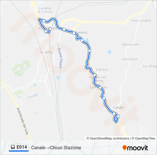 E014 Bus Line Map
