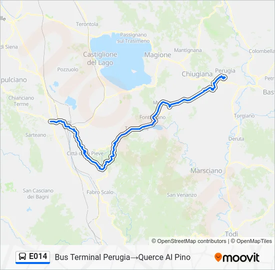 Percorso linea bus E014