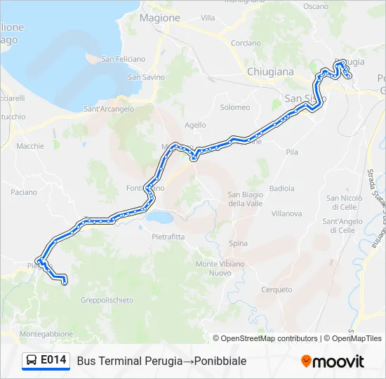 Percorso linea bus E014