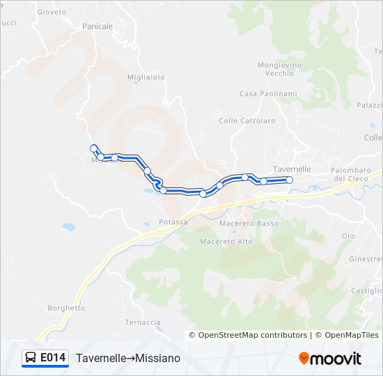 E014 bus Line Map