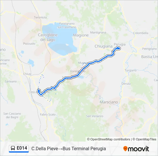 Percorso linea bus E014