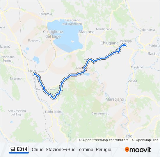 E014 bus Line Map