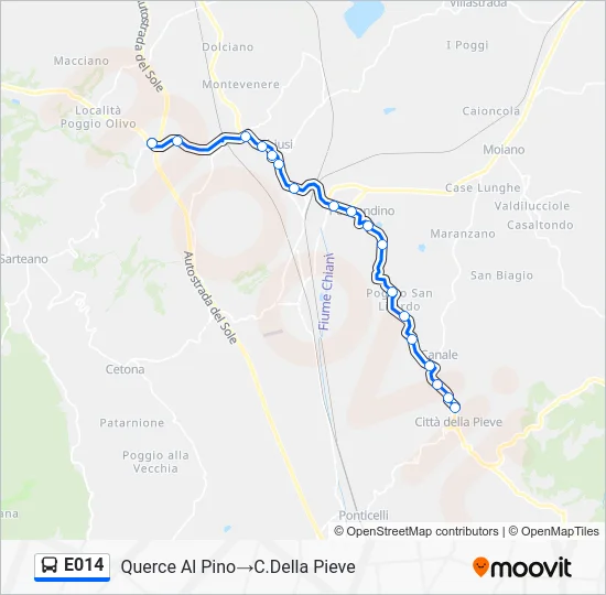 Percorso linea bus E014