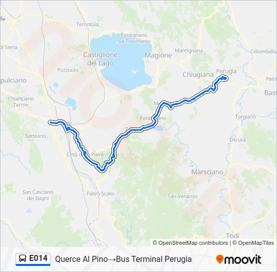 Percorso linea bus E014
