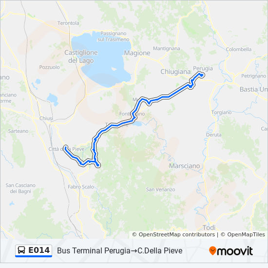 E014 bus Line Map