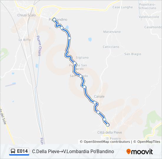 Percorso linea bus E014