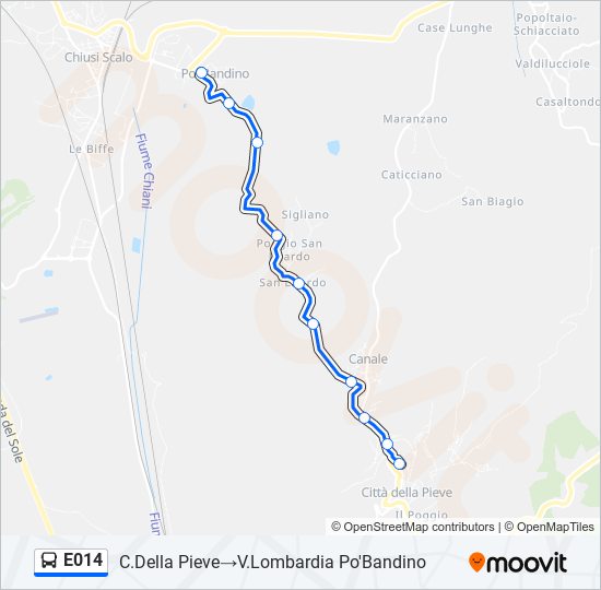 E014 bus Line Map