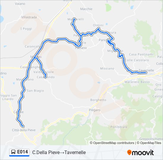 E014 bus Line Map