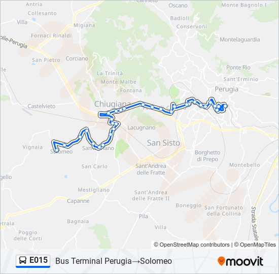 E015 bus Line Map