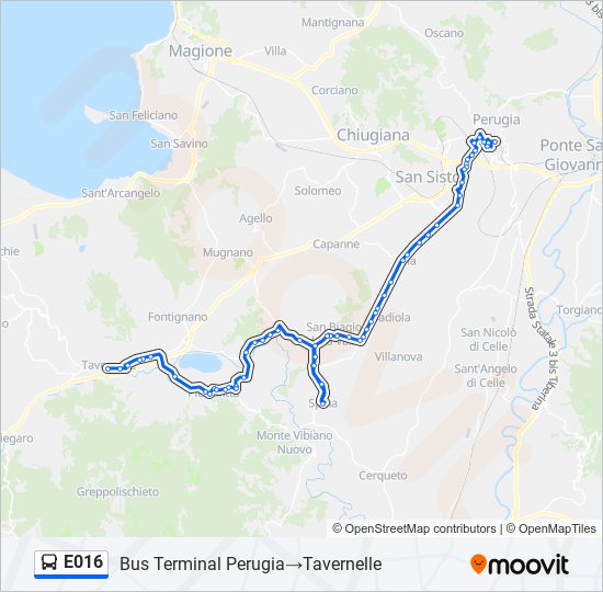 e016 Route: Schedules, Stops & Maps - Bus Terminal Perugia‎→Tavernelle ...