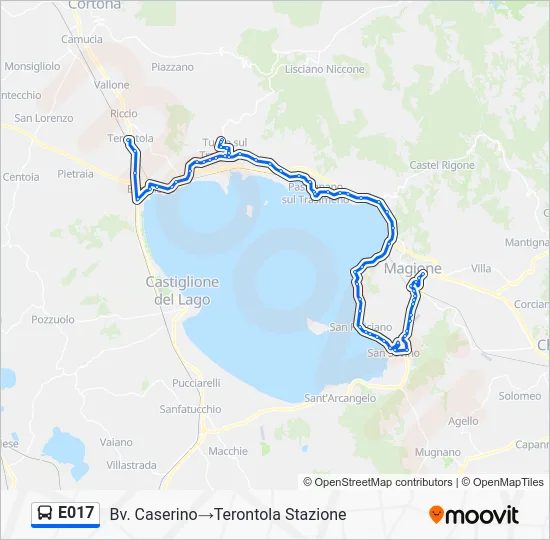 Percorso linea bus E017