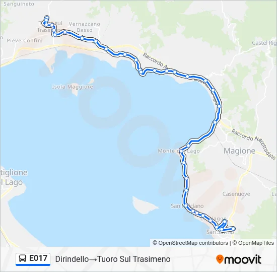 Percorso linea bus E017