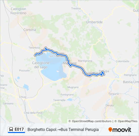 E017 bus Line Map