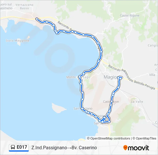 Percorso linea bus E017