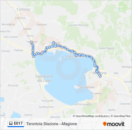 Percorso linea bus E017