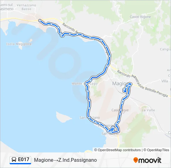 Percorso linea bus E017