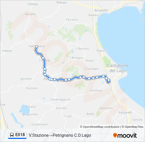 E018 Bus Line Map