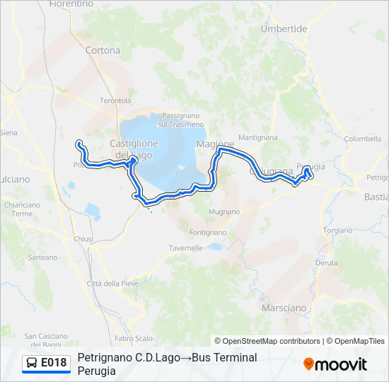 E018 Bus Line Map