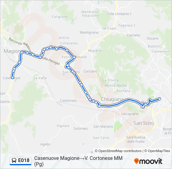 E018 Bus Line Map