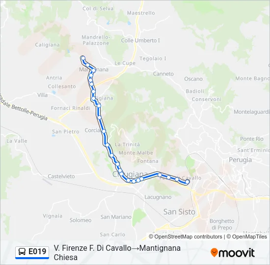 E019 Bus Line Map