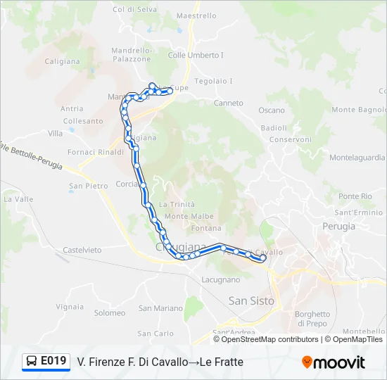 E019 Bus Line Map