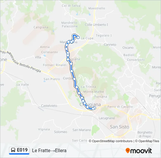 E019 Bus Line Map