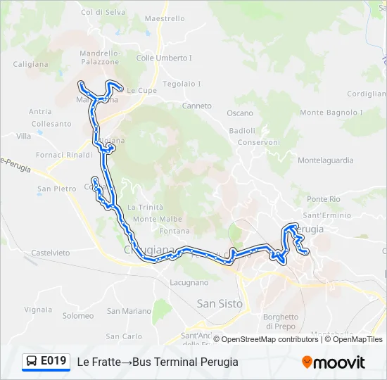 E019 Bus Line Map