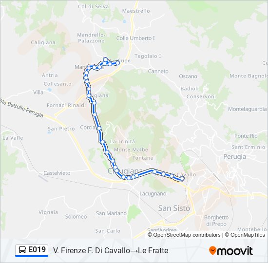 E019 bus Line Map