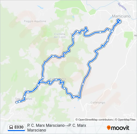 E030 Bus Line Map