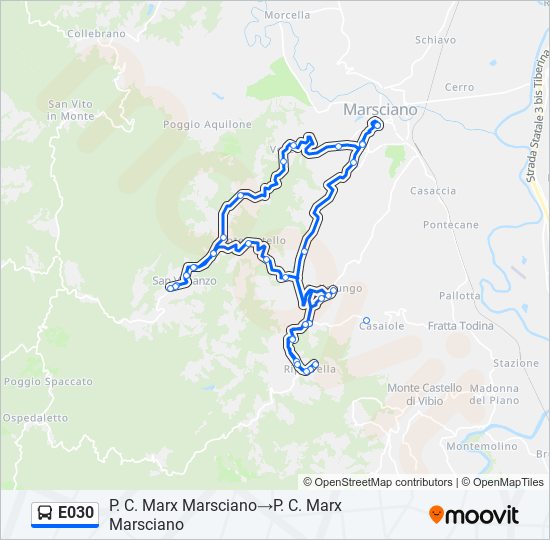 E030 bus Line Map