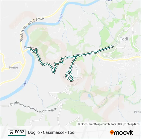 Percorso linea bus E032