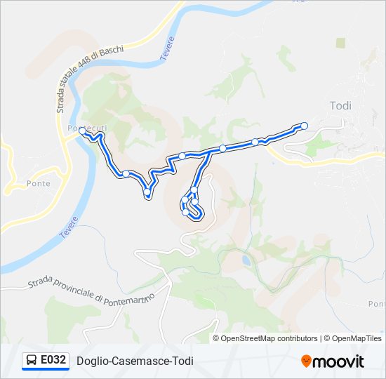 E032 bus Line Map