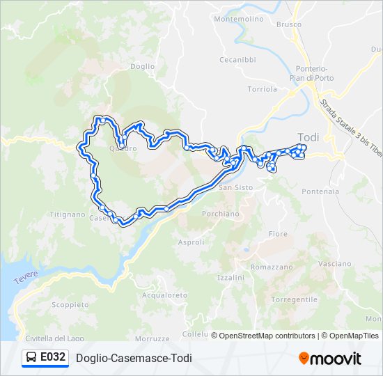 E032 bus Line Map