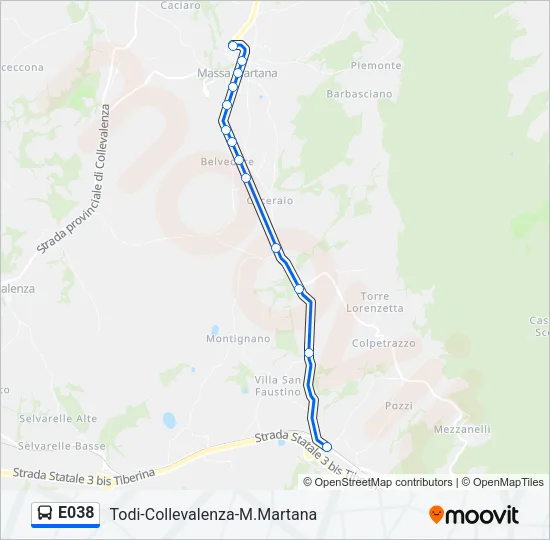 E038 Bus Line Map
