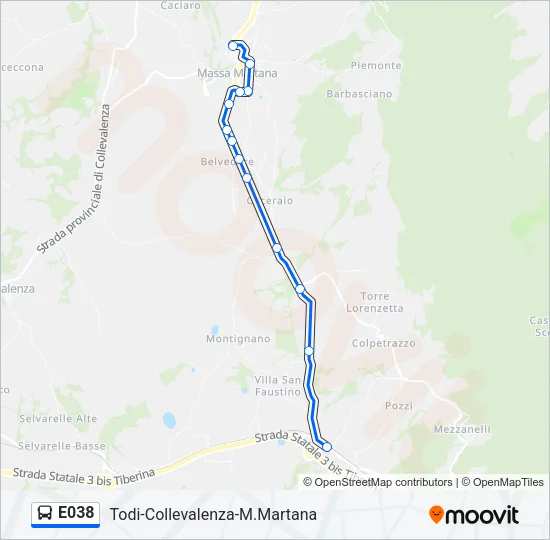 E038 Bus Line Map
