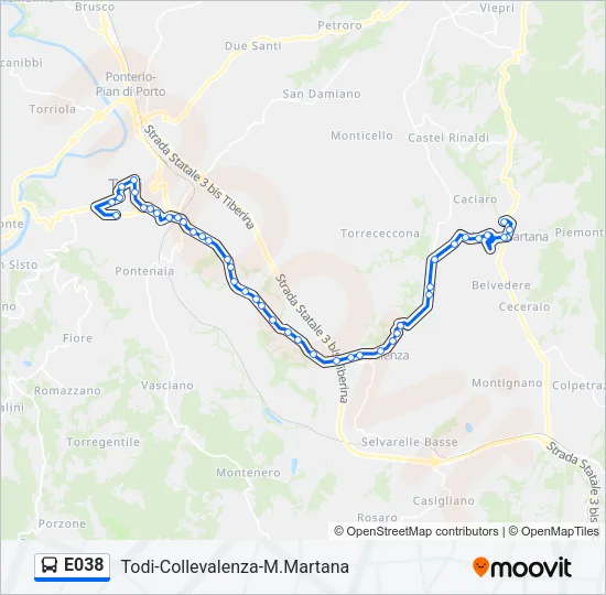 E038 Bus Line Map