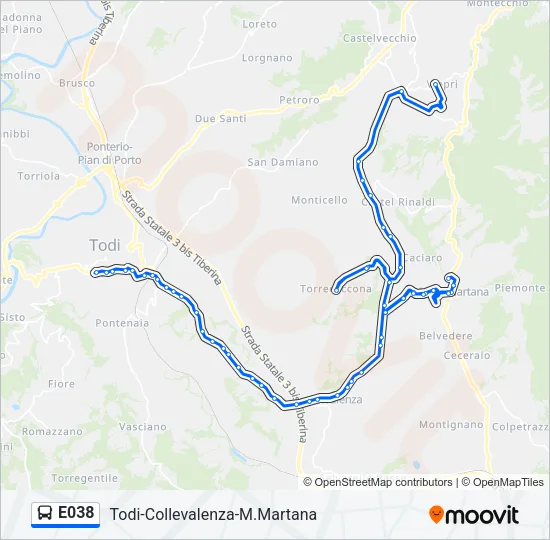 E038 Bus Line Map