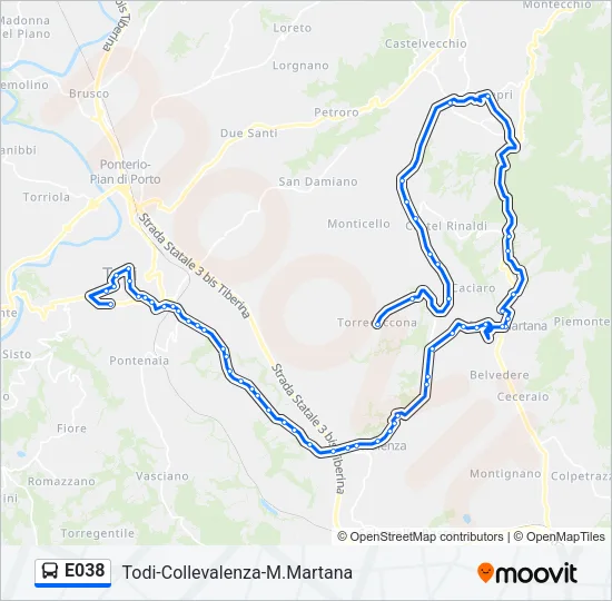 E038 Bus Line Map