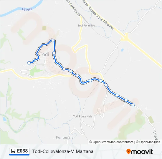 E038 Bus Line Map