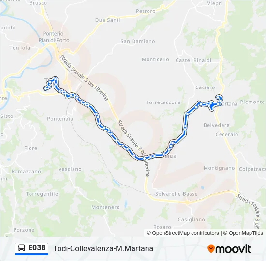 E038 Bus Line Map