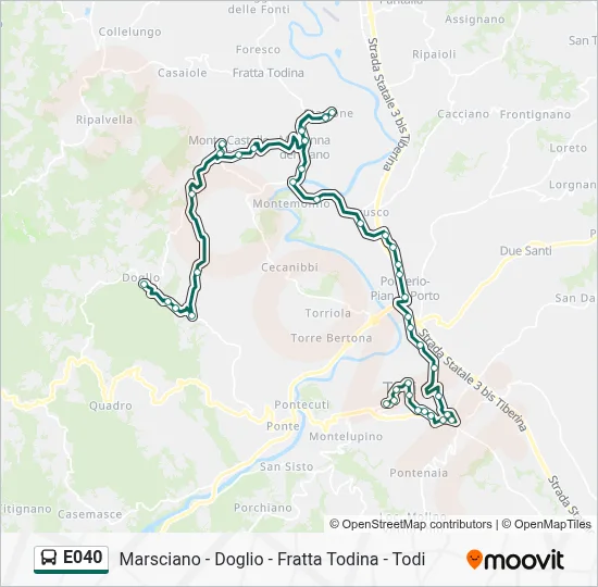 Percorso linea bus E040