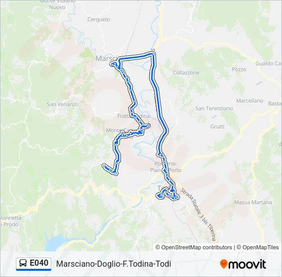 E040 Bus Line Map